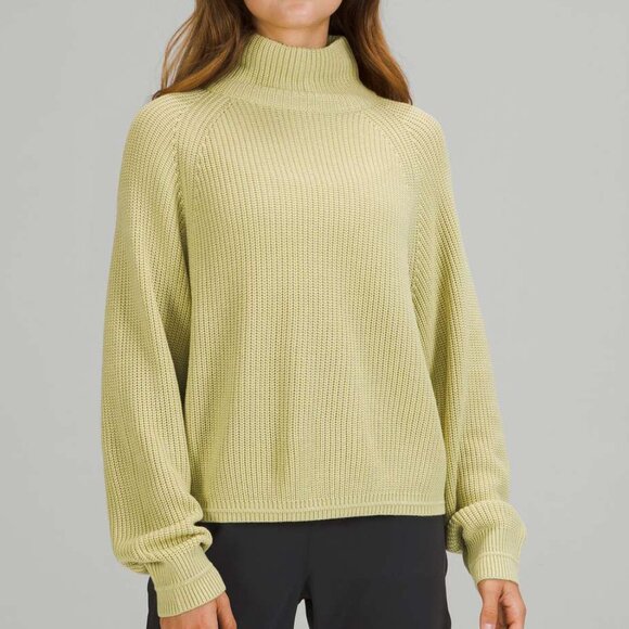 Lululemon Ribbed Turtleneck Sweater Dew Green M/L - Picture 1 of 10